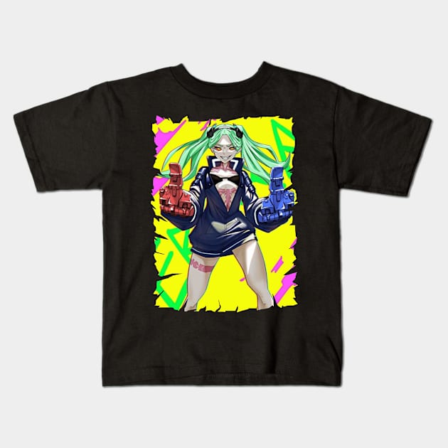 GUN REBECCA FRIEND ANIME MERCHANDISE Kids T-Shirt by julii.draws